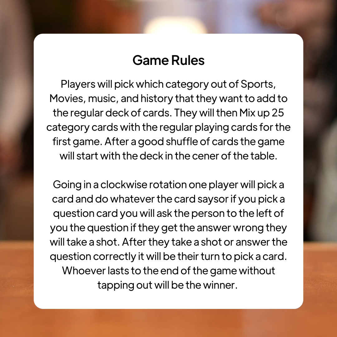 Tap Out Card Game
